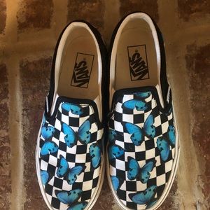 Vans shoes with butterflies. Excellent condition. Women -6